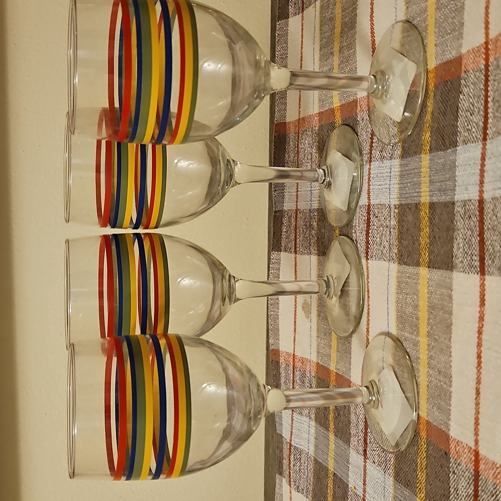 Libbey Vintage Fiesta Mambo Goblets